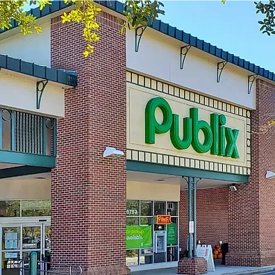 Nearby Publix grocery store entrance